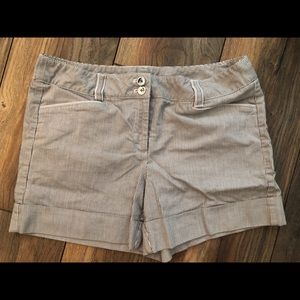 Brown and white pinstripe shorts